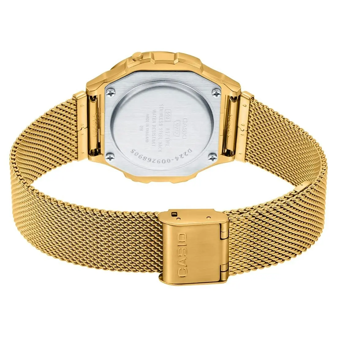 Casio Gold Mesh Strap Retro Stainless Steel Unisex Digital Watch A171WEMG-9A