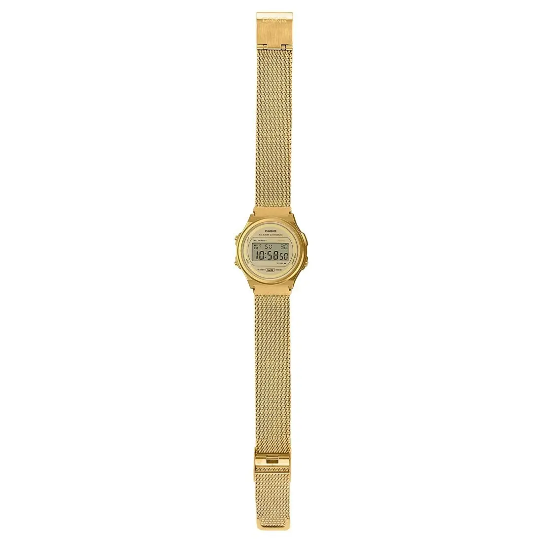 Casio Gold Mesh Strap Retro Stainless Steel Unisex Digital Watch A171WEMG-9A