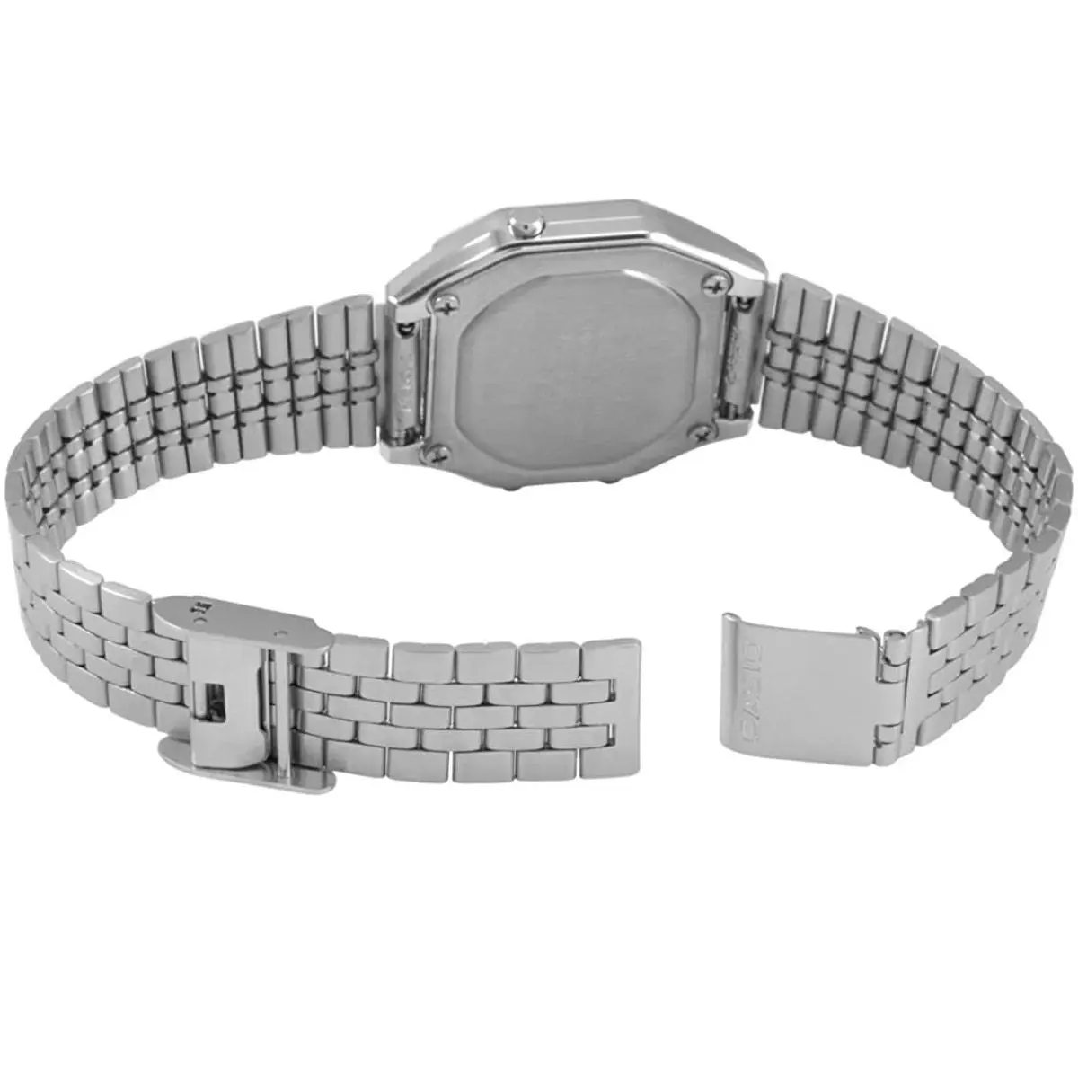 Casio LA680WA-1B Silver Black Dial Women's Stainless Steel Digital Watch