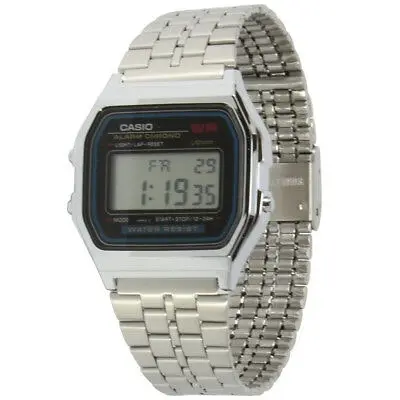 Casio A159WA-N1 Silver Retro Stainless Steel Digital Unisex Watch (Made in Japan)