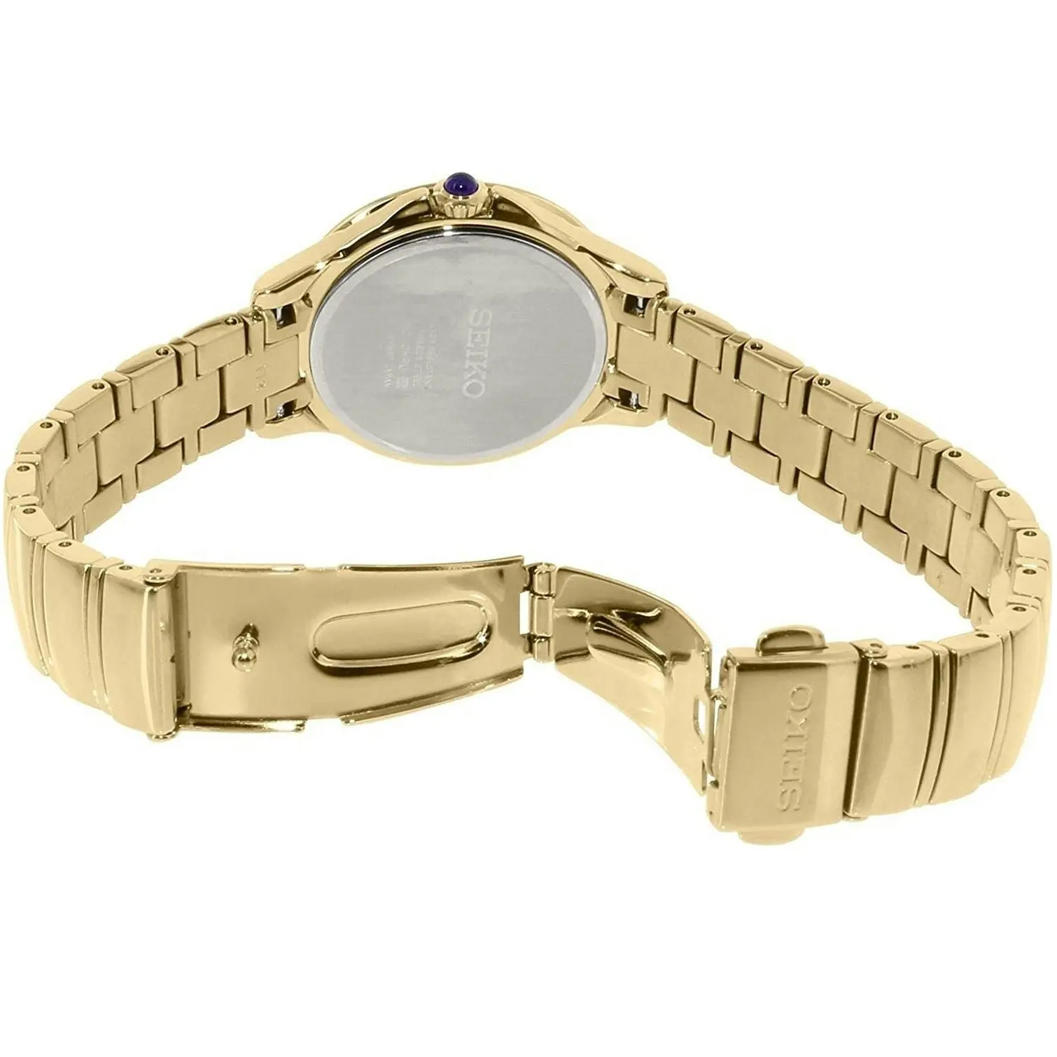 Seiko Swarovski SRZ442 P1 Gold/White Dial Women's Analog Quartz Watch