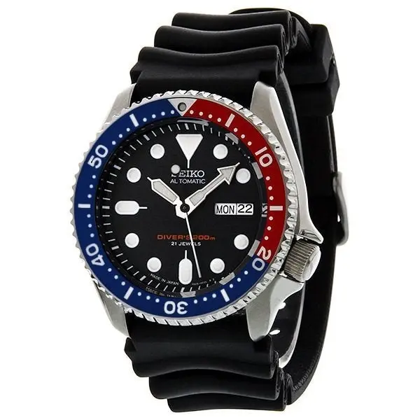 Seiko SKX009 J1 Automatic Blue & Red Mens Analog Divers Watch (Made in Japan)