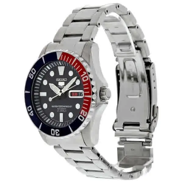 Seiko 5 Sports SNZF15 J1 Dark Blue Dial Stainless Steel Men's Automatic Analog Watch