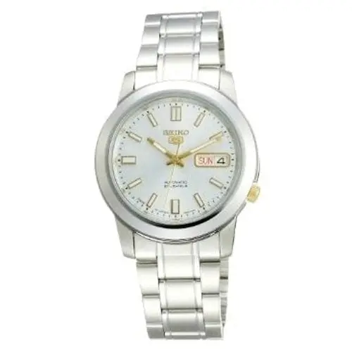 Seiko 5 SNKK09 K1 Silver and Gold Dial Stainless Steel Men's Automatic Watch