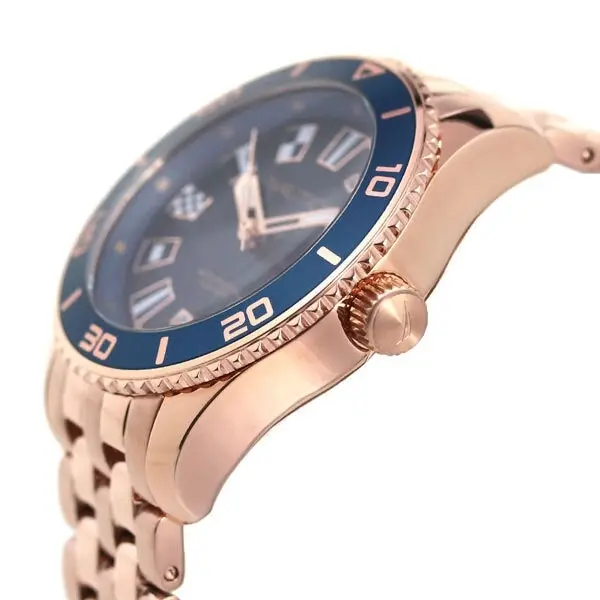 Nautica Pacific Beach Blue Dial Rose Gold Women's Midsize Dress Watch NAPPBS027