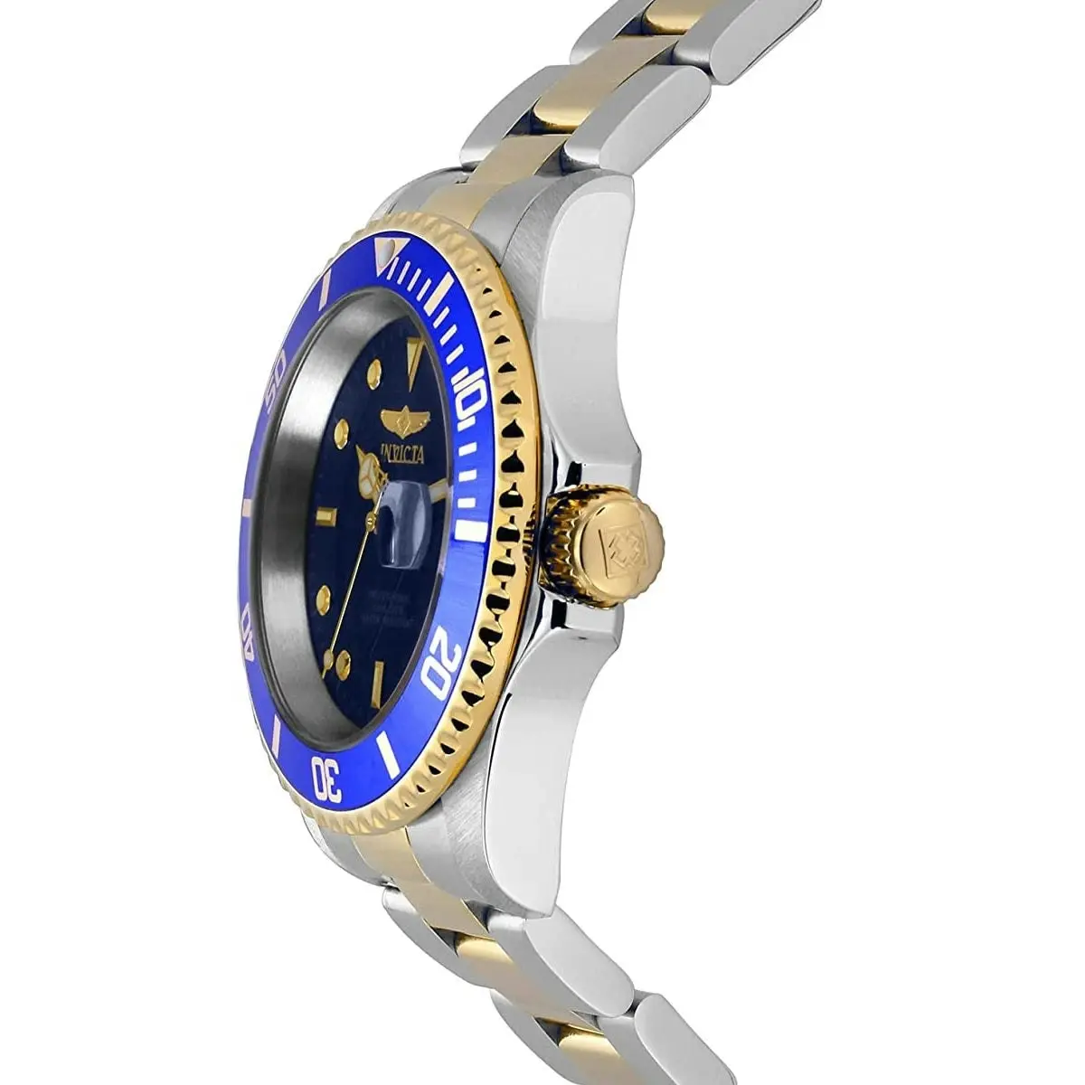 Invicta Pro Diver Silver Gold Blue Men's 100m Stainless Steel Quartz Watch 26972