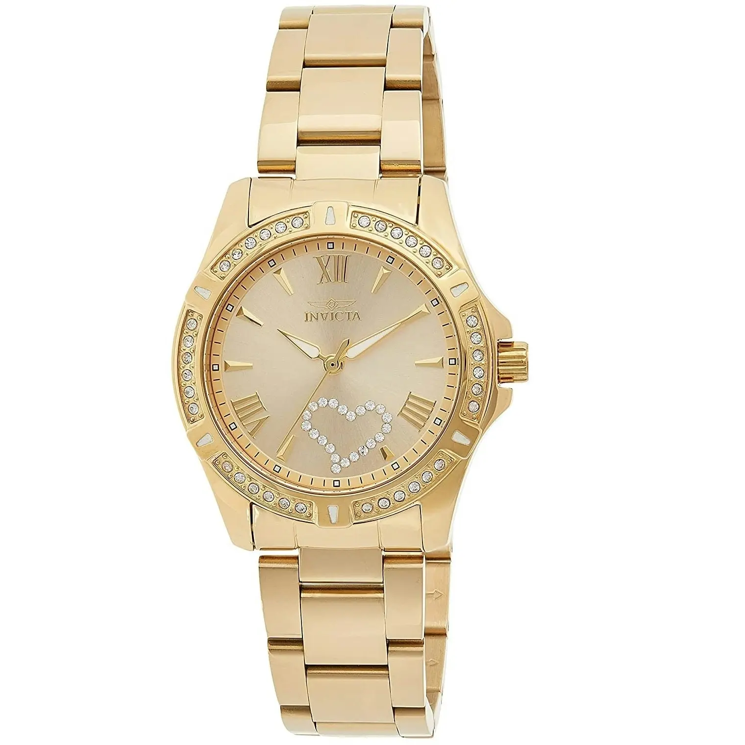 Invicta Angel Polished Yellow Gold Women's 100m Quartz Analog Dress Watch 21384