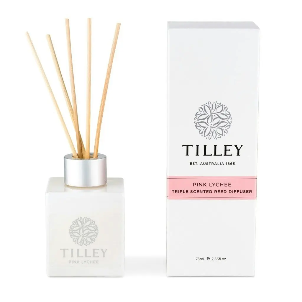 Tilley Classic White - Reed Diffuser 75ml - Pink Lychee