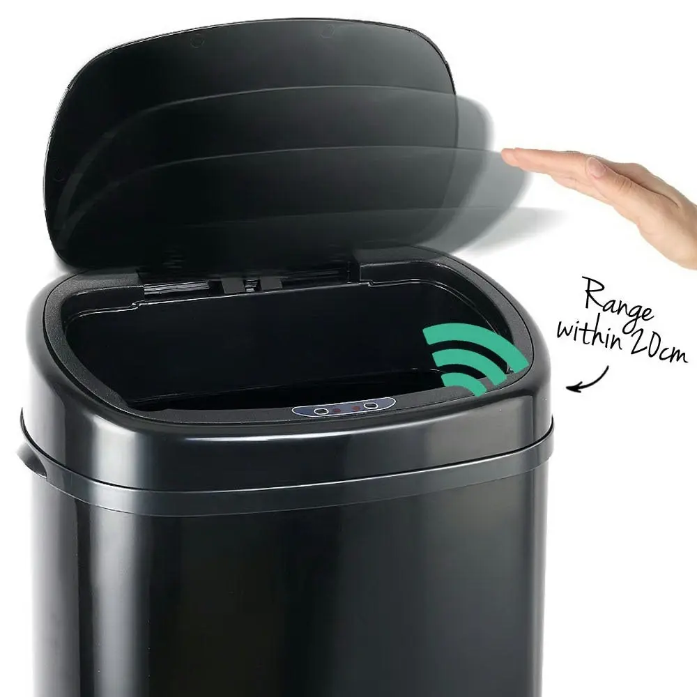 58L Motion Sensor Rubbish Bin - Black