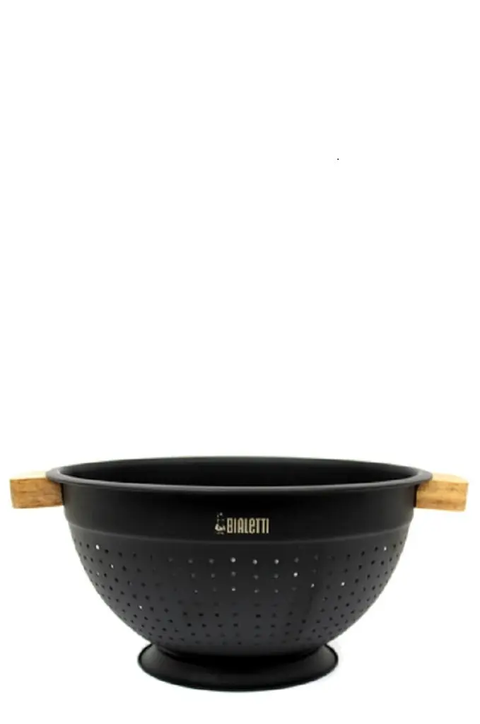 St. Clare Bialetti Acacia Handle with Black Stainless Body- 24cm Colander