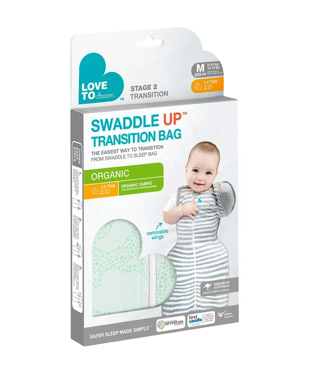 Love to Dream Swaddle UP Transition Bag Organic 1.0Tog Mint M