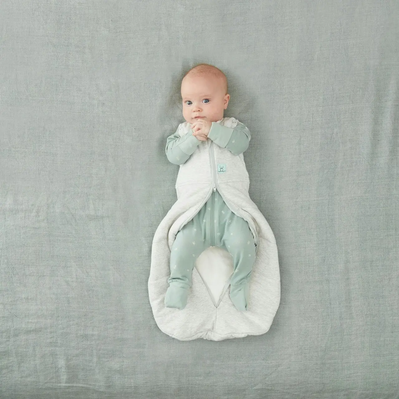 ergoPouch Cocoon Swaddle Bag Grey Marle TOG 1.0 Size 6-12 Months