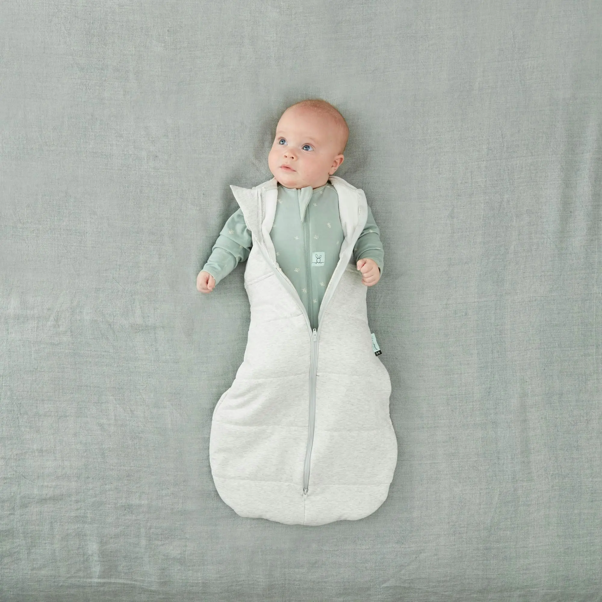 ergoPouch Cocoon Swaddle Bag Grey Marle TOG 1.0 Size 6-12 Months