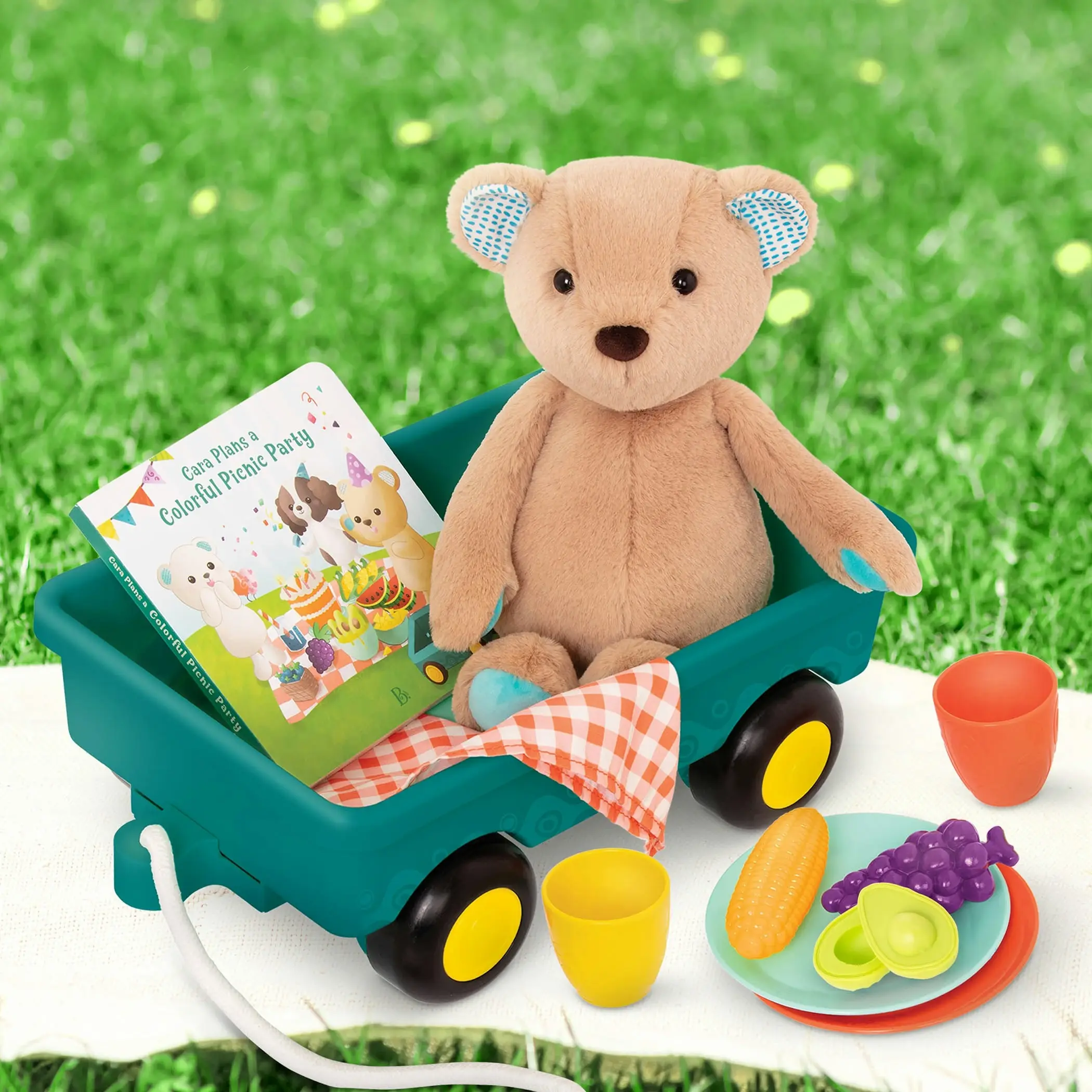 B. Classic Plush Bear, Board Book & Deluxe Picnic Set