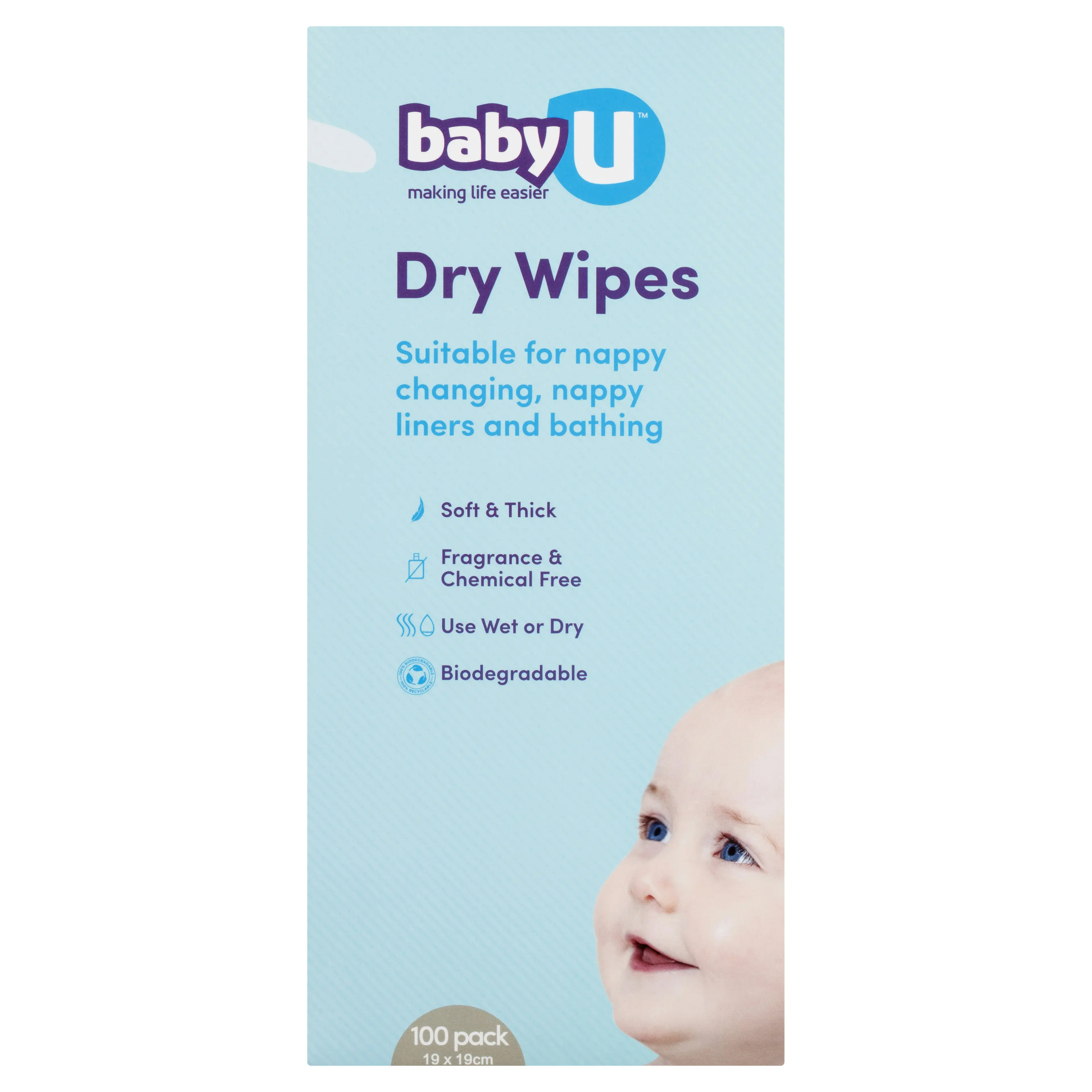 Baby U Dry Wipes 100 Pack