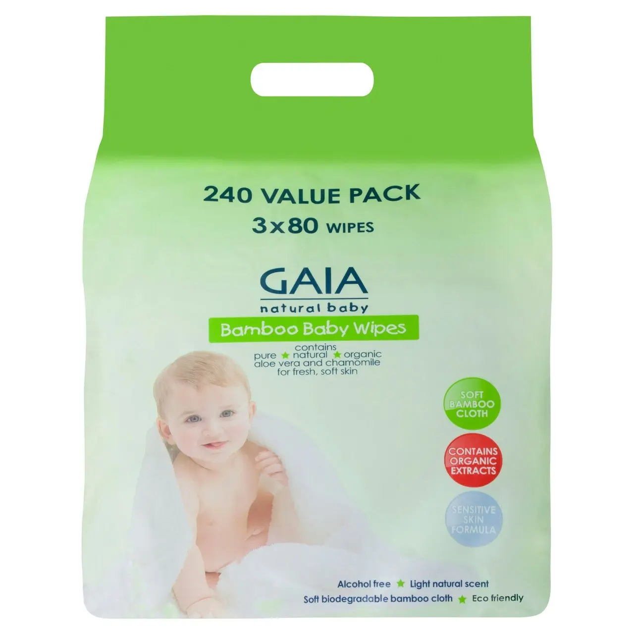 Gaia Bamboo Baby Wipes 240 Pack