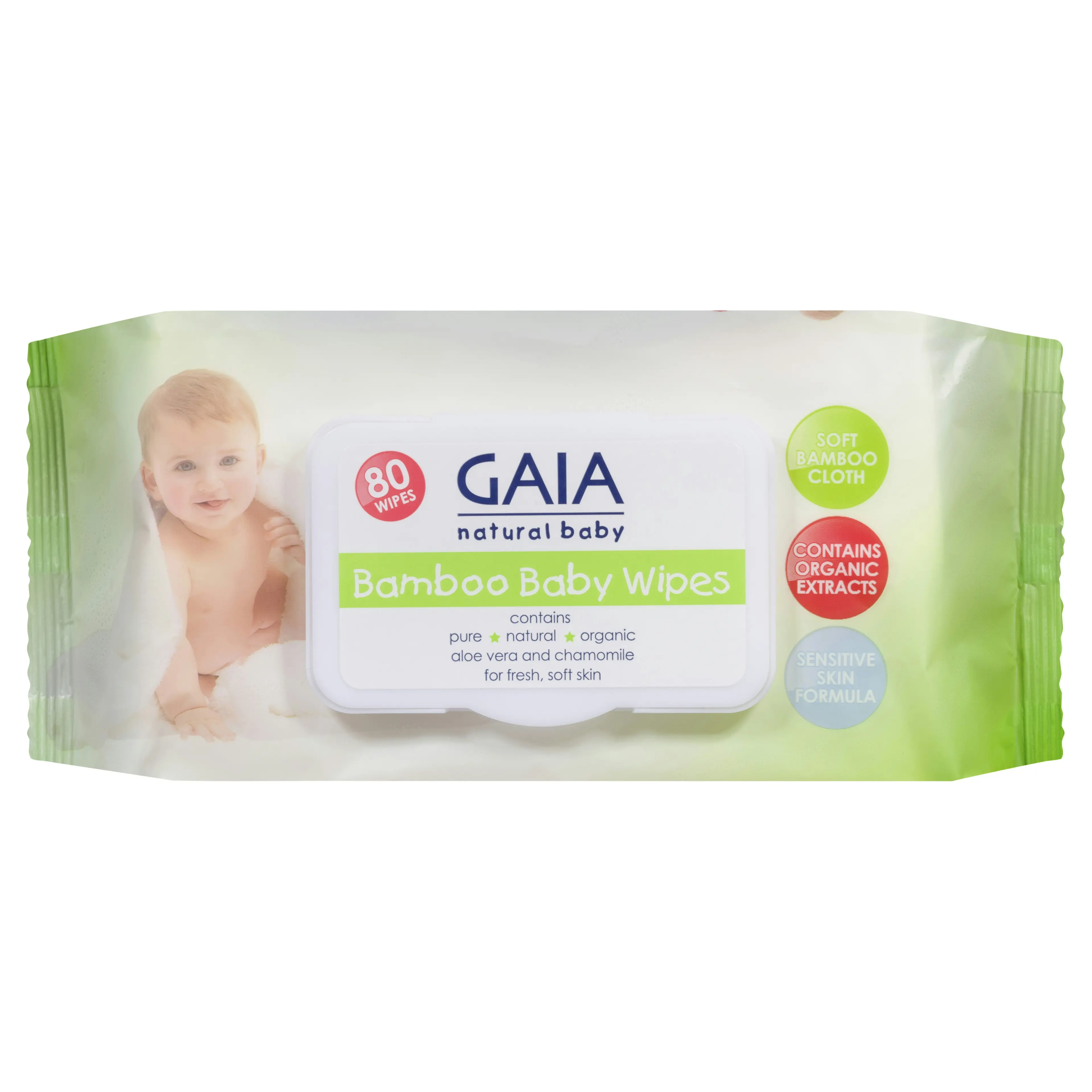 Gaia Bamboo Baby Wipes 80 Pack