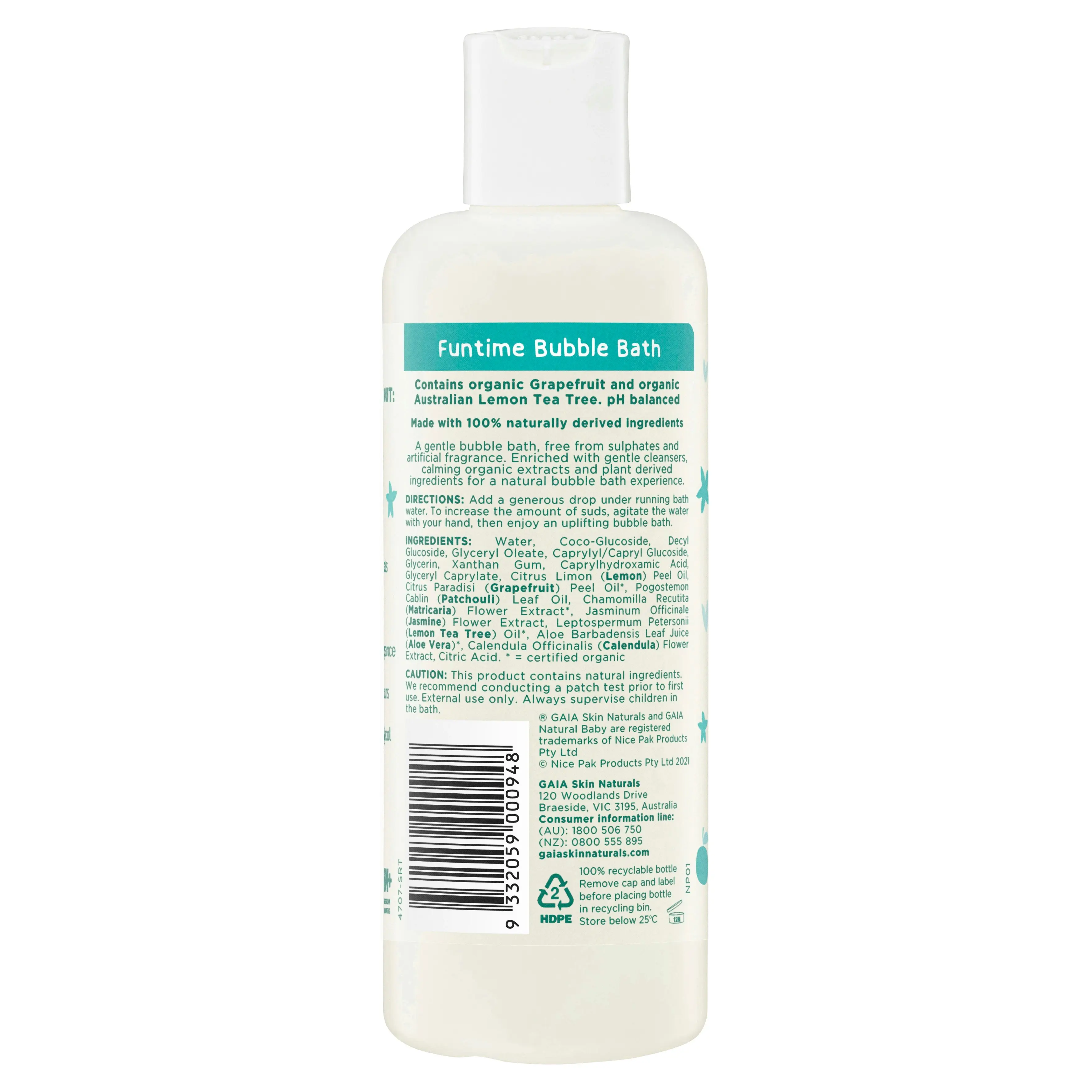 Gaia Bubble Bath Funtime 250ml