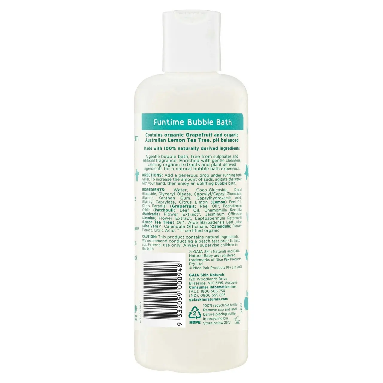 Gaia Bubble Bath Funtime 250ml