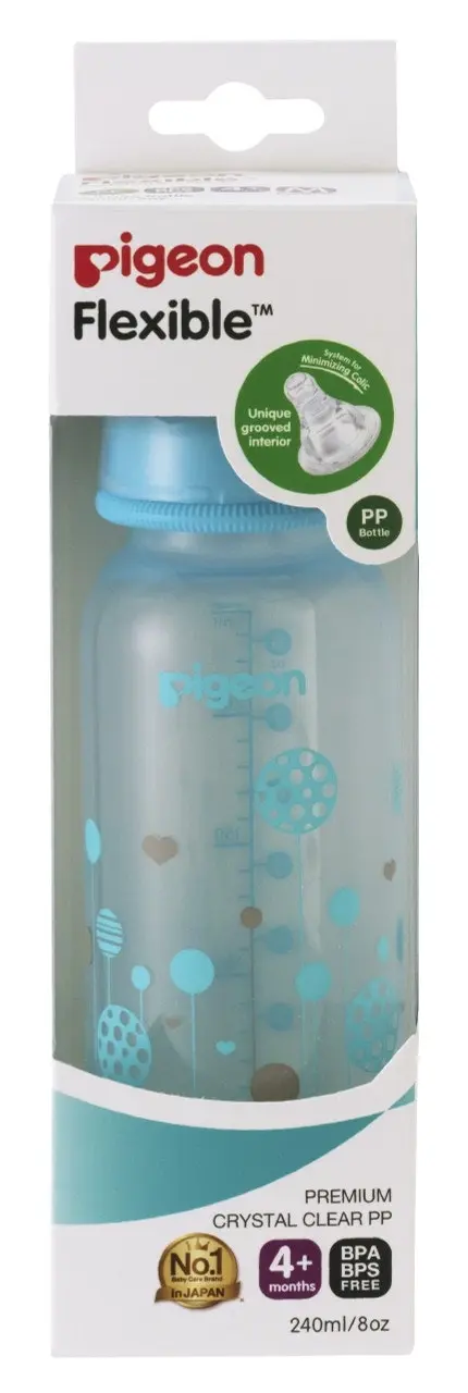 PIGEON Flexible Bottle PP Blue Balloon 240ml