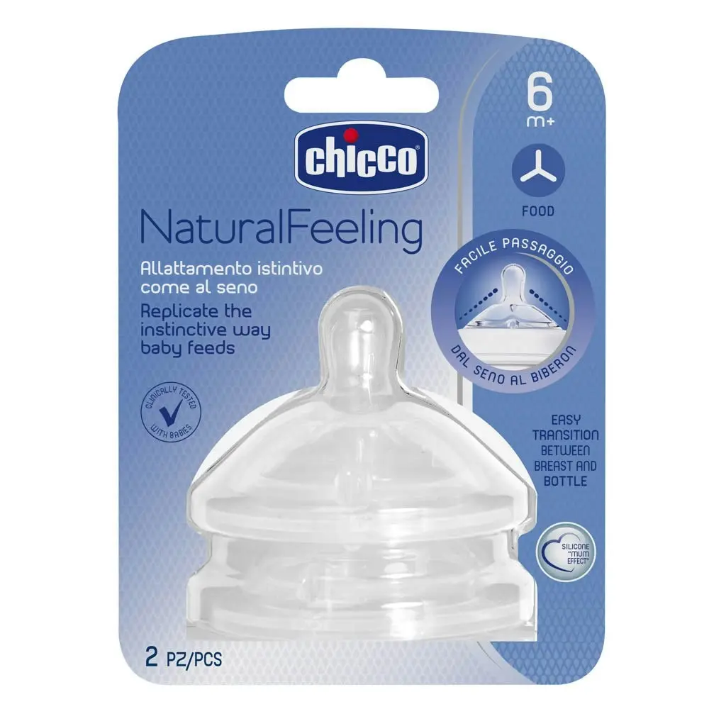 Chicco Teat: Natural Feeling - 6M+ Food Flow 2 Pack