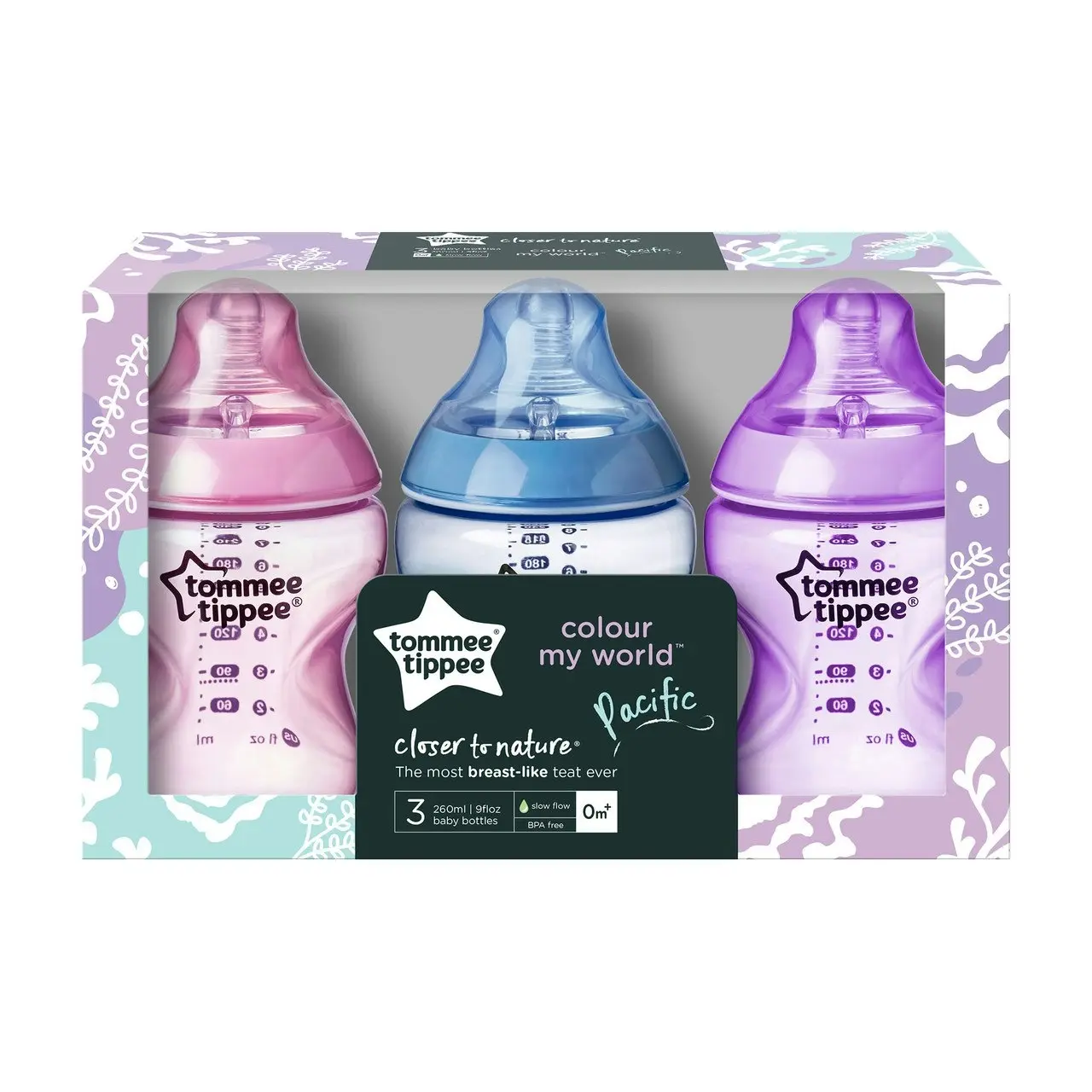 Tommee Tippee ColourMyWorld Bottle Girl 260 ML 3 Pack