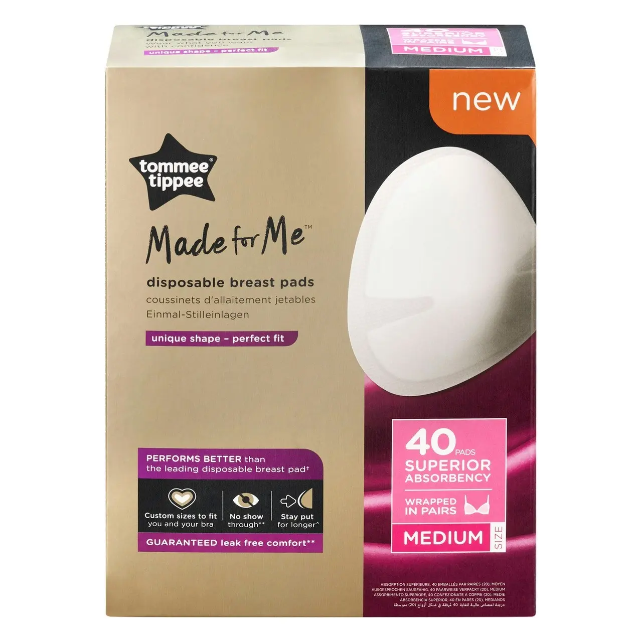 Tommee Tippee Breast Pads Daily Medium 40 Pack