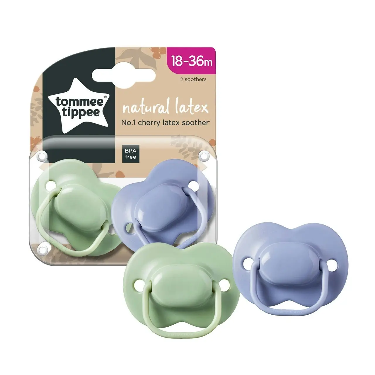 Tommee Tippee Cherry Latex Soother 18-36M 2 Pack