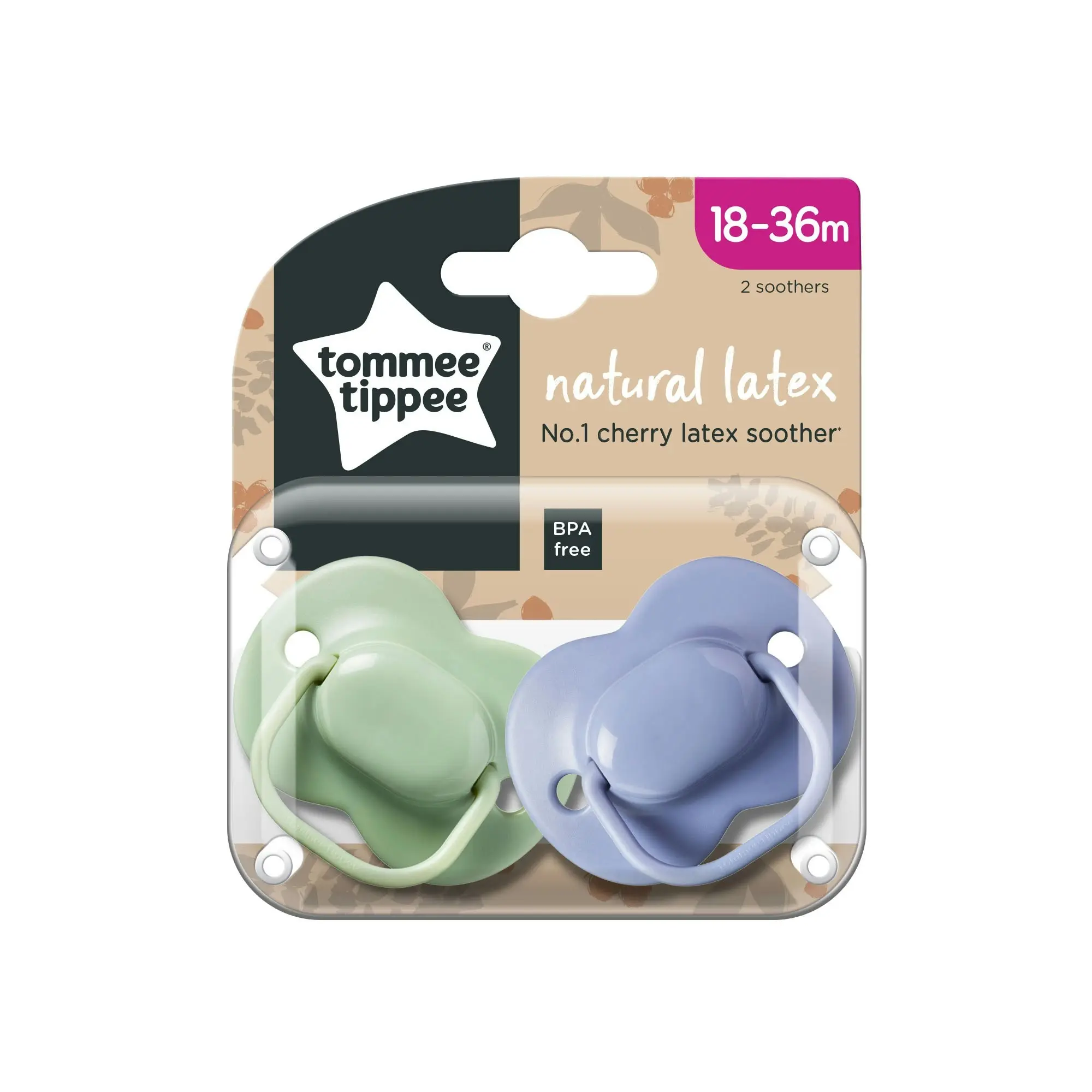 Tommee Tippee Cherry Latex Soother 18-36M 2 Pack