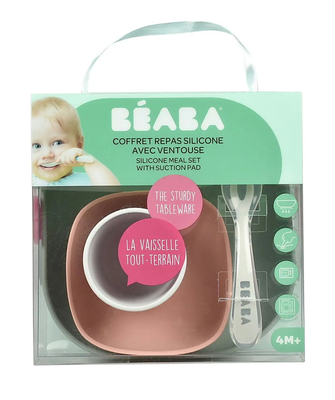 Beaba Silicone Suction Meal Set Eucalyptus