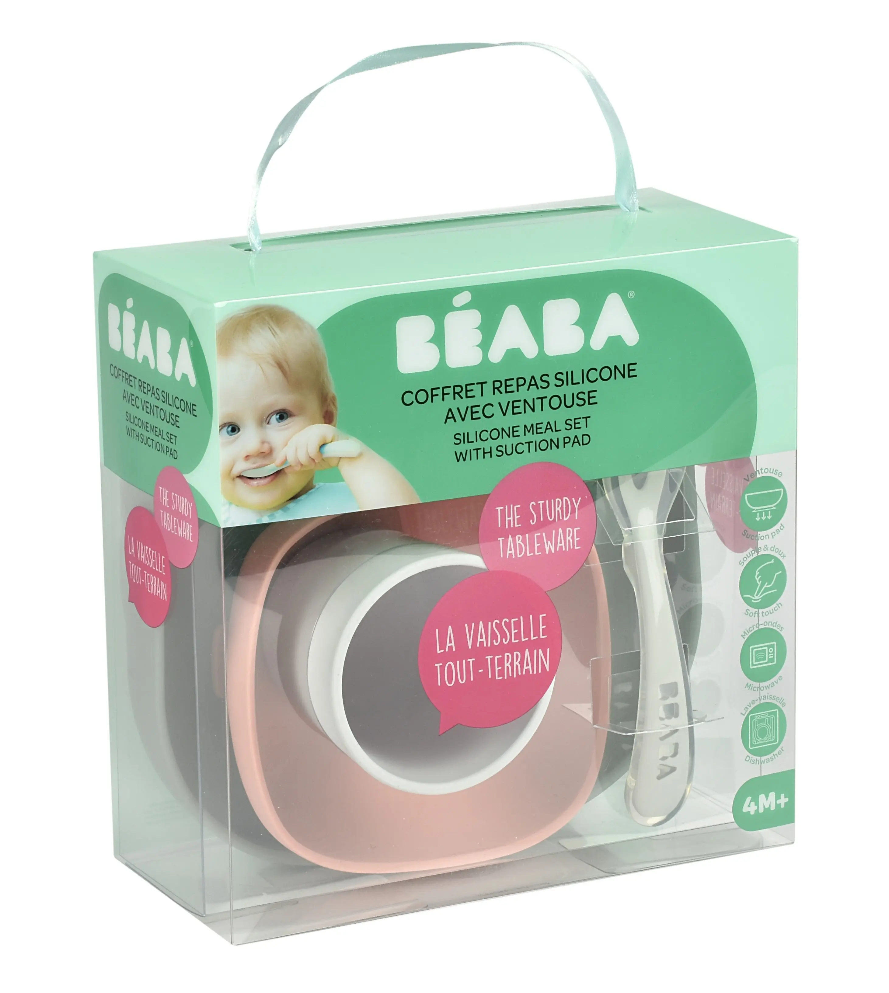 Beaba Silicone Suction Meal Set Eucalyptus