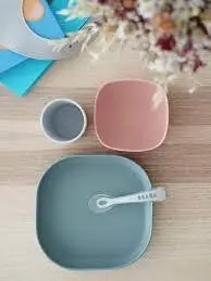 Beaba Silicone Suction Meal Set Eucalyptus