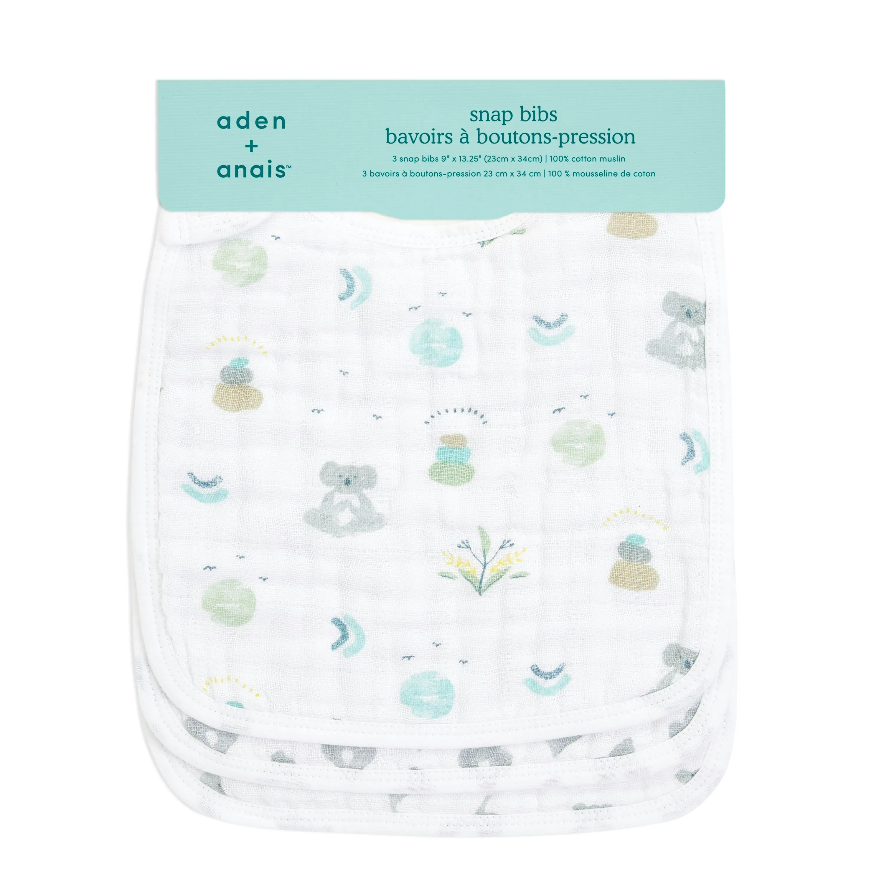 Aden Anais Now Zen 3-Pack Classic Snap Bibs