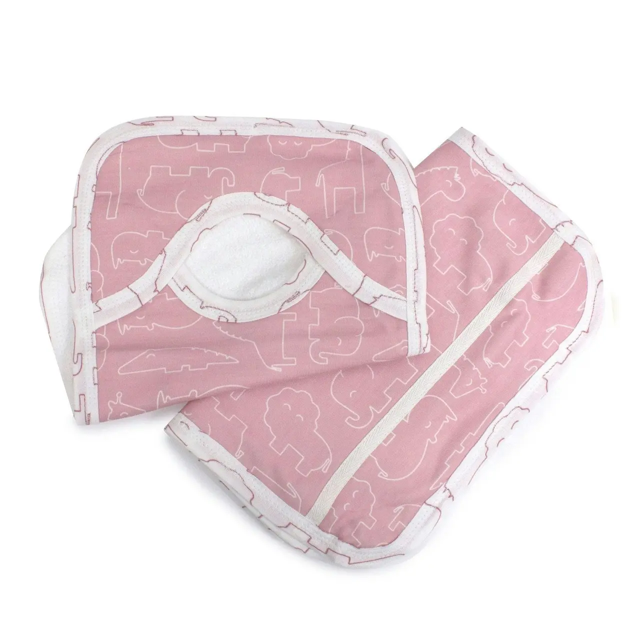 Bubba Blue Smokey Pink Safari Bamboo Bib&Burp Pad