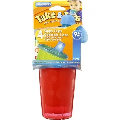 Take & Toss Spill Proof Cups 209ML 4 Pack