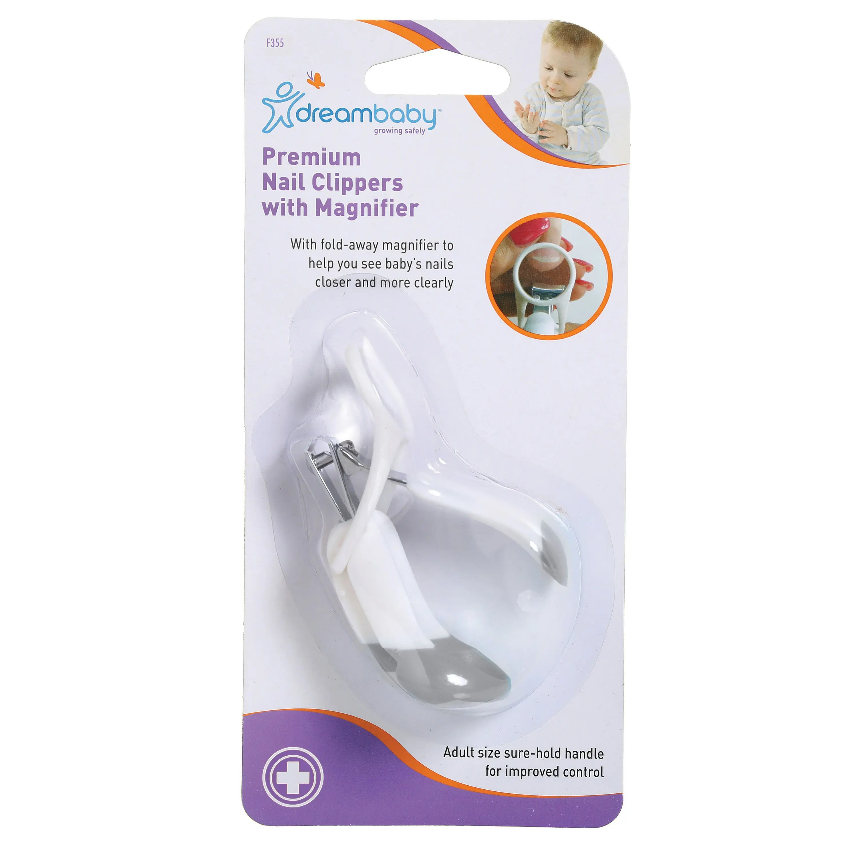 dreambaby Premium Nail Clippers with Magnifier Grey