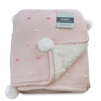 Bubba Blue Confetti Cot Know Blanket Pink