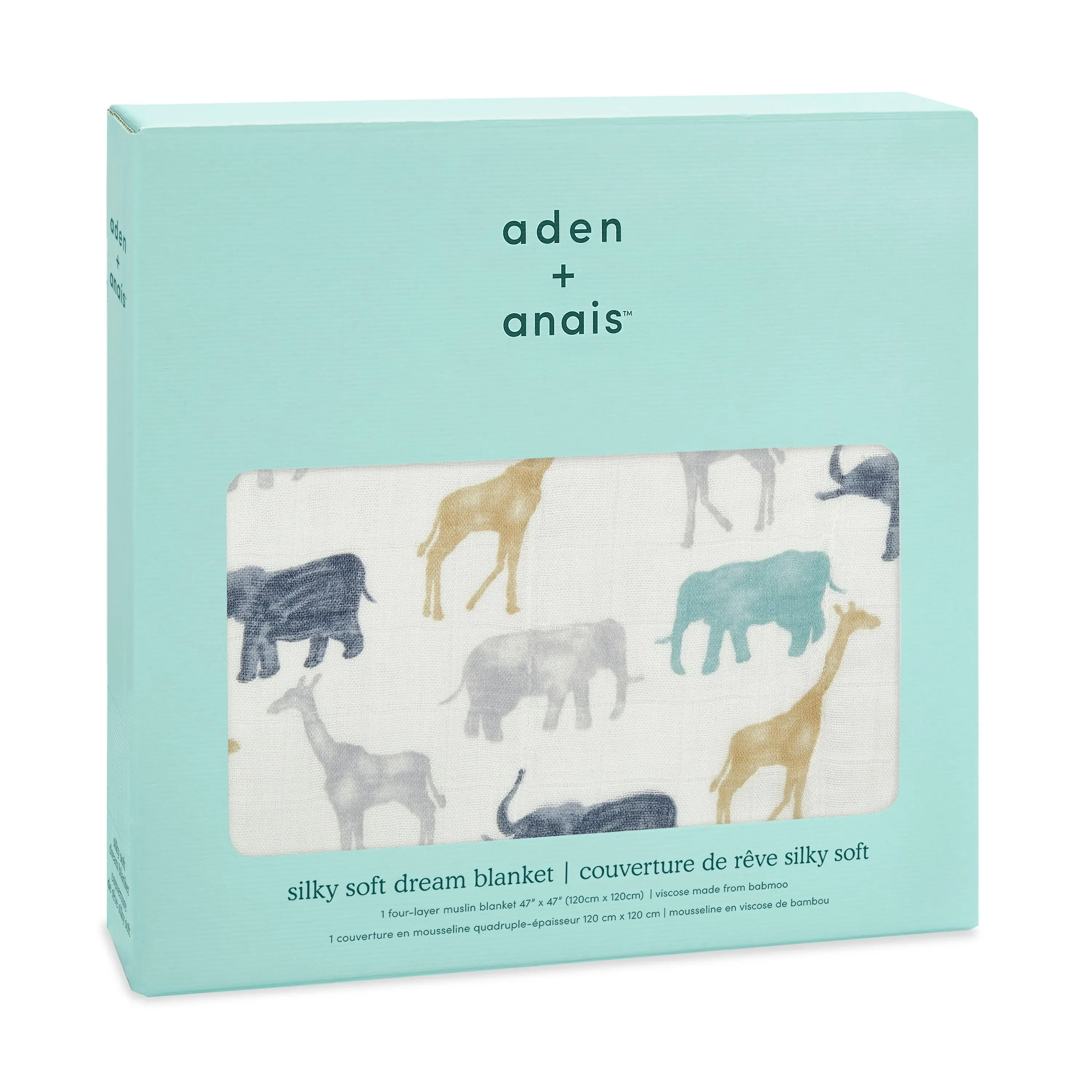 Aden Anais Expedition Elephants and Giraffes Silky Soft Dream Blanket