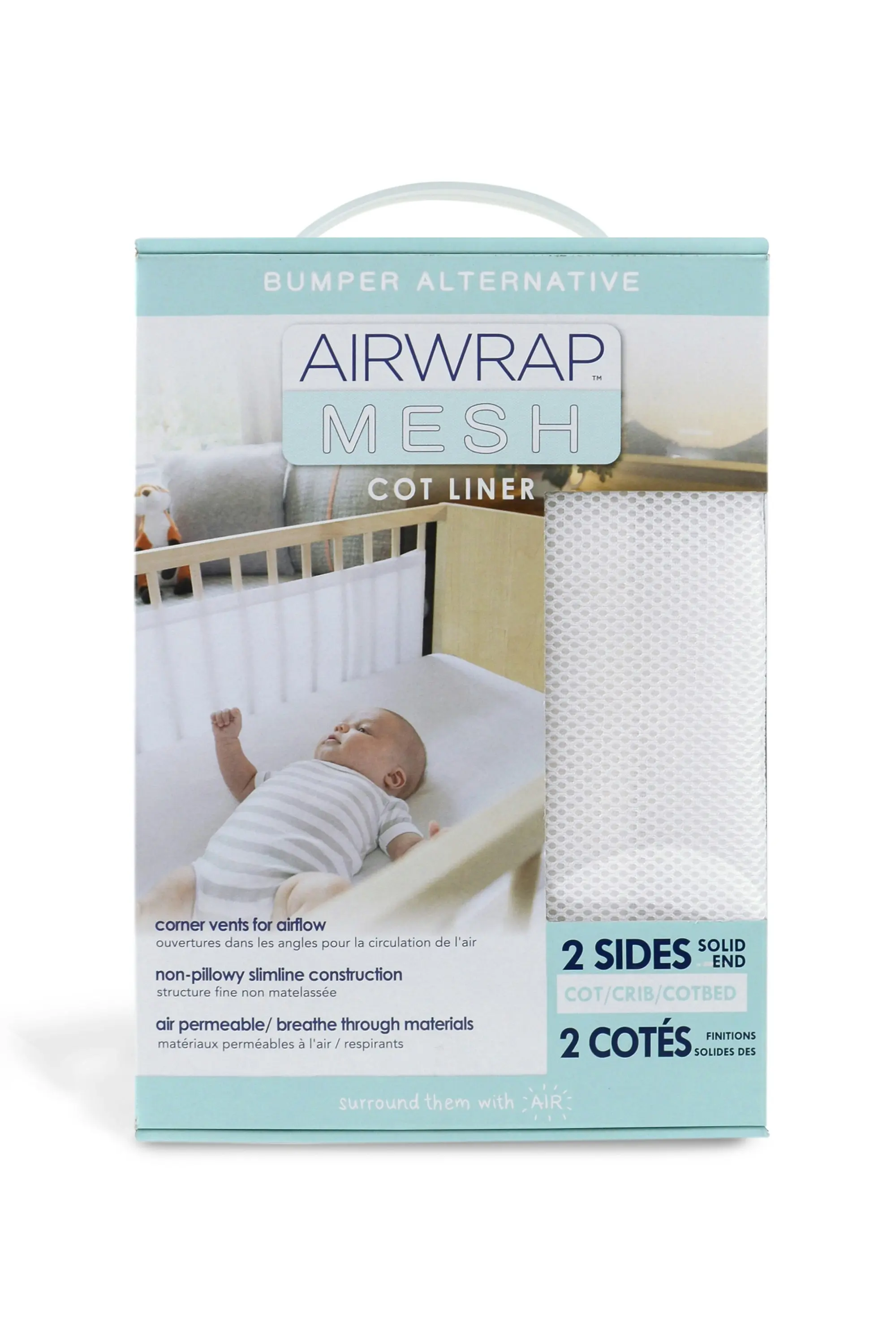 Airwrap Mesh Cot Liner 2 Sides White