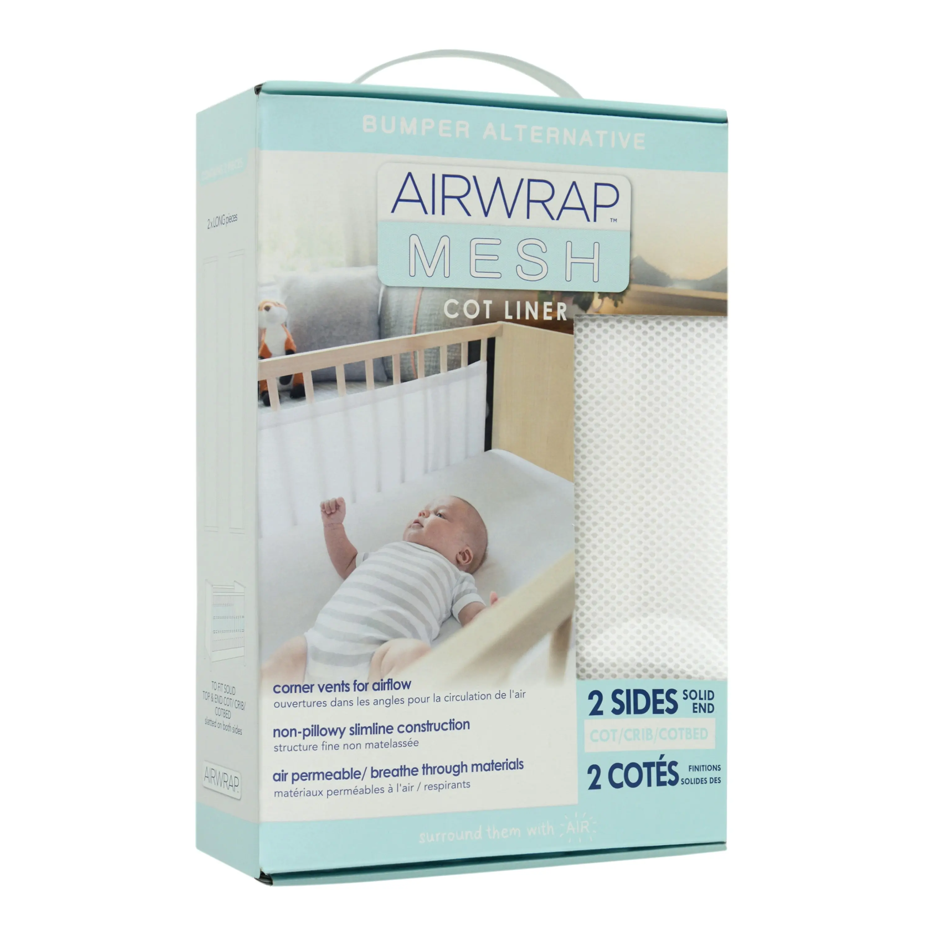 Airwrap Mesh Cot Liner 2 Sides White