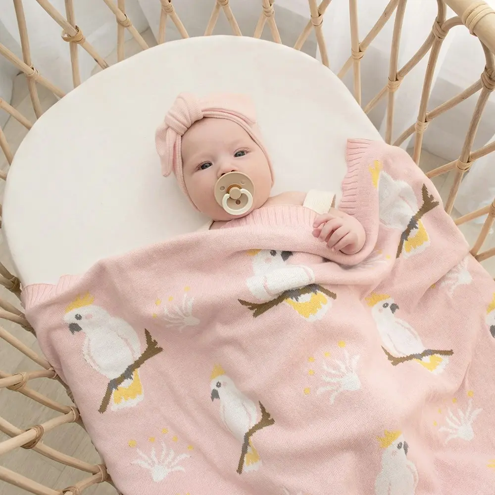 Living Textiles Baby Blanket Cockatoo/Blush