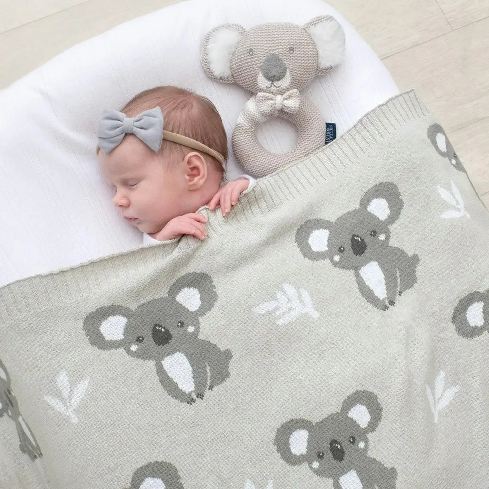 Living Textiles Baby Blanket Koala/Grey