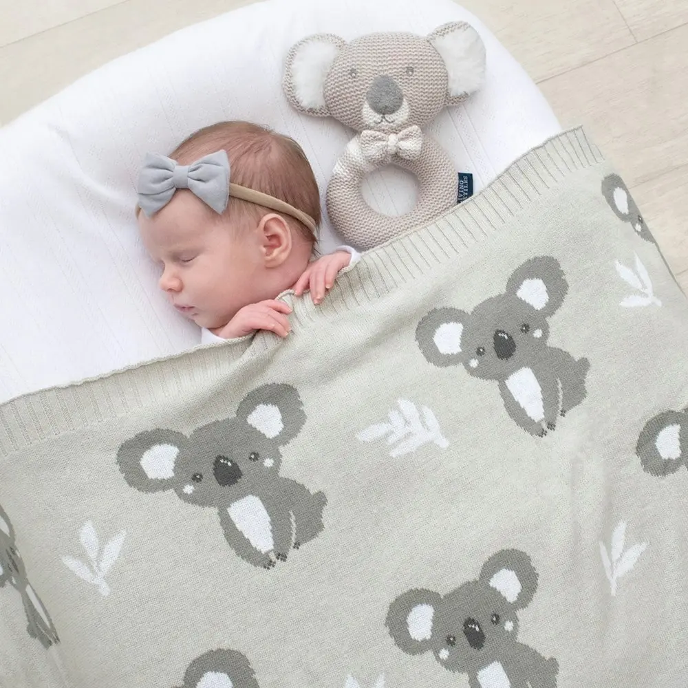 Living Textiles Baby Blanket Koala/Grey