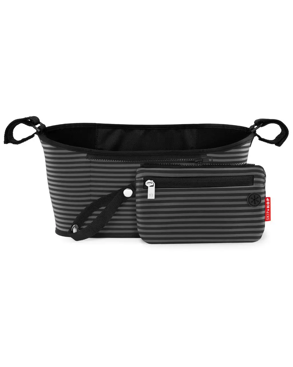 Skip Hop Grab & Go Stroller Organiser Black & Grey Stripe