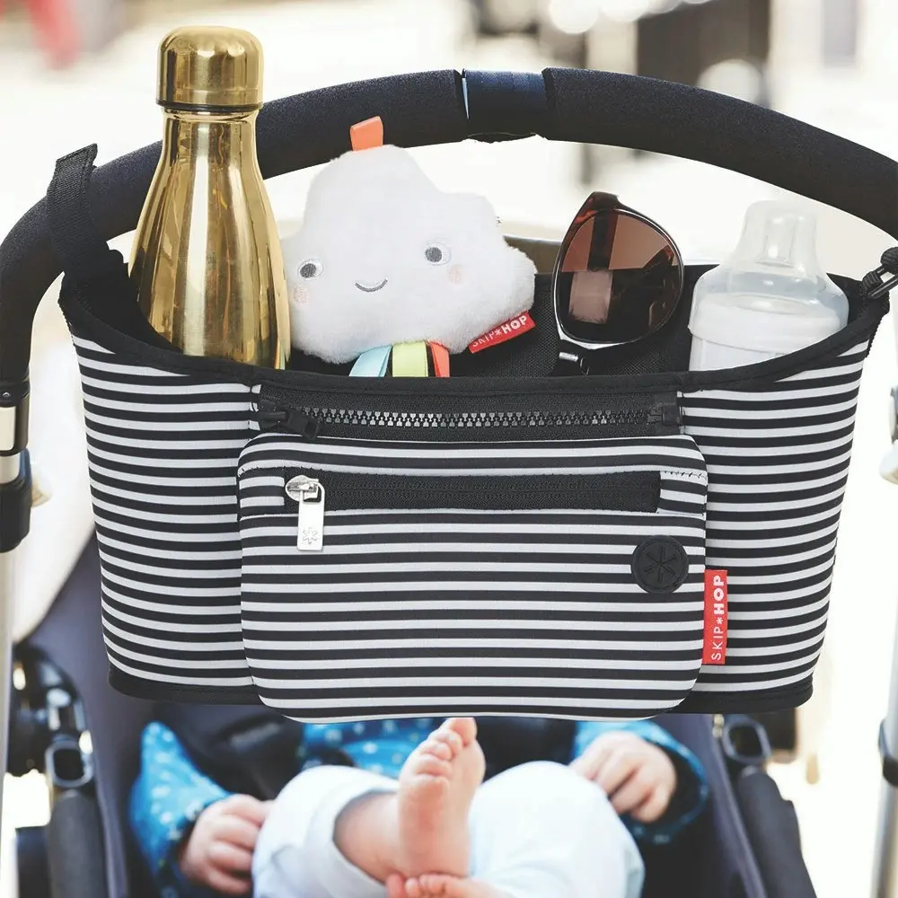 Skip Hop Grab & Go Stroller Organiser Black & White Stripe