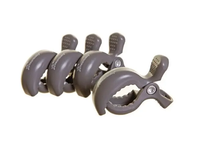 dreambaby Stroller Clips 4 Pack Grey