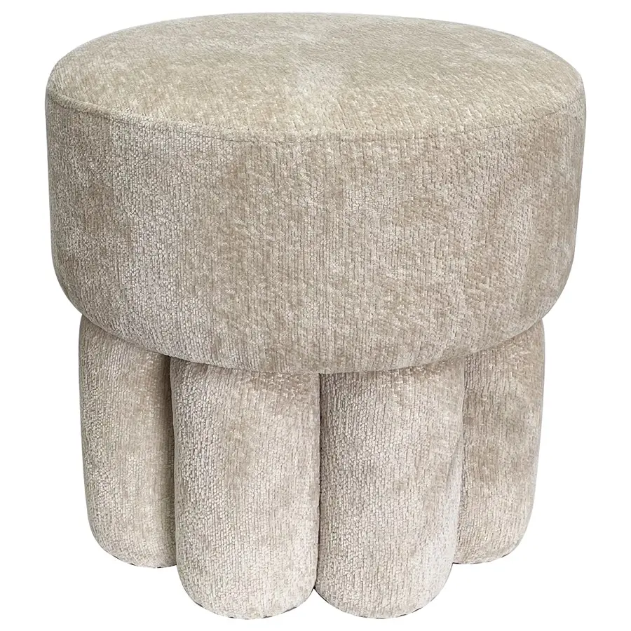 Willow & Silk 45cm Plush Footed Ottoman Stool/Chair Oat