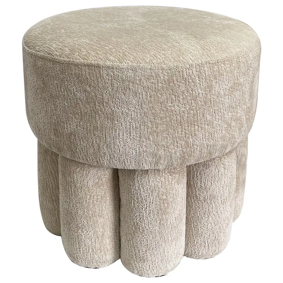 Willow & Silk 45cm Plush Footed Ottoman Stool/Chair Oat