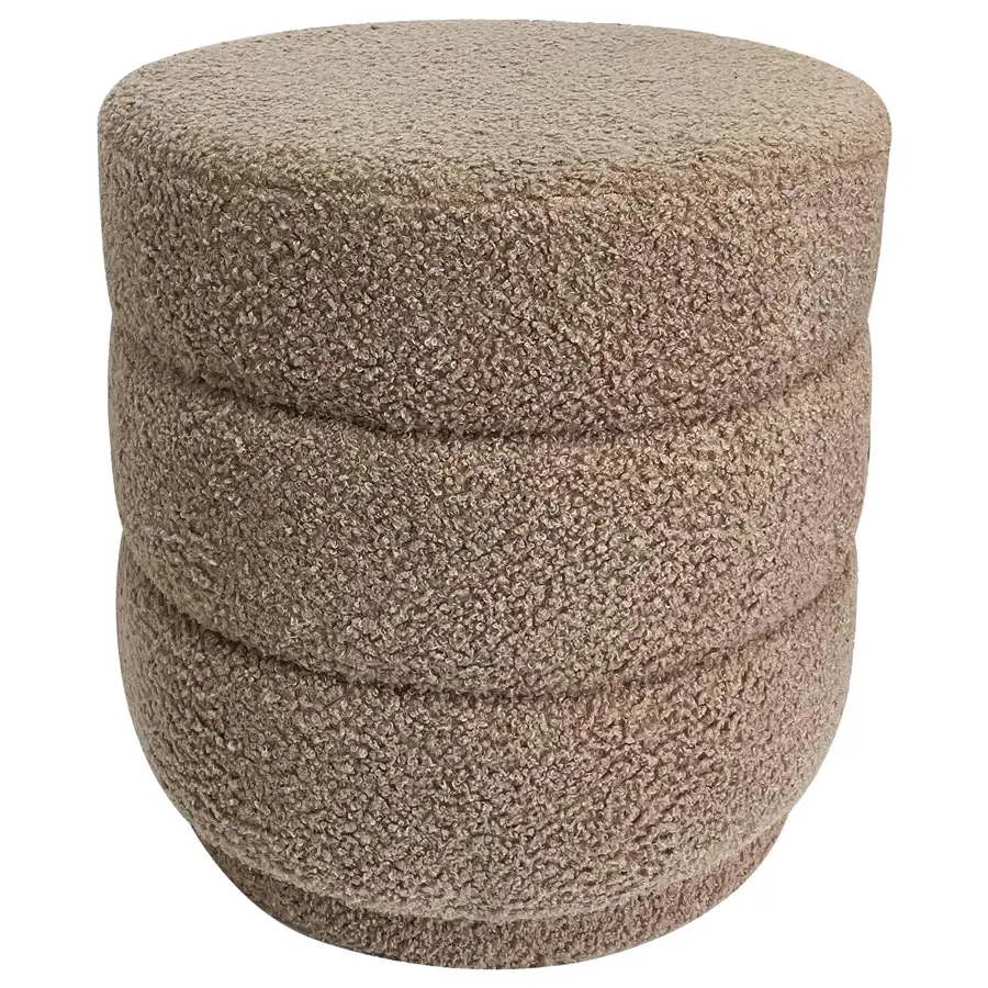 Willow & Silk Boucle Taupe 41cm Loop-Style Stepped Ottoman Stool