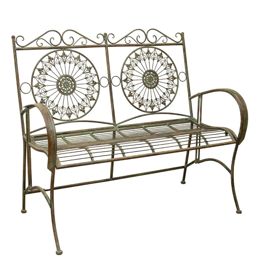 Mandala Design Metal Garden Bench